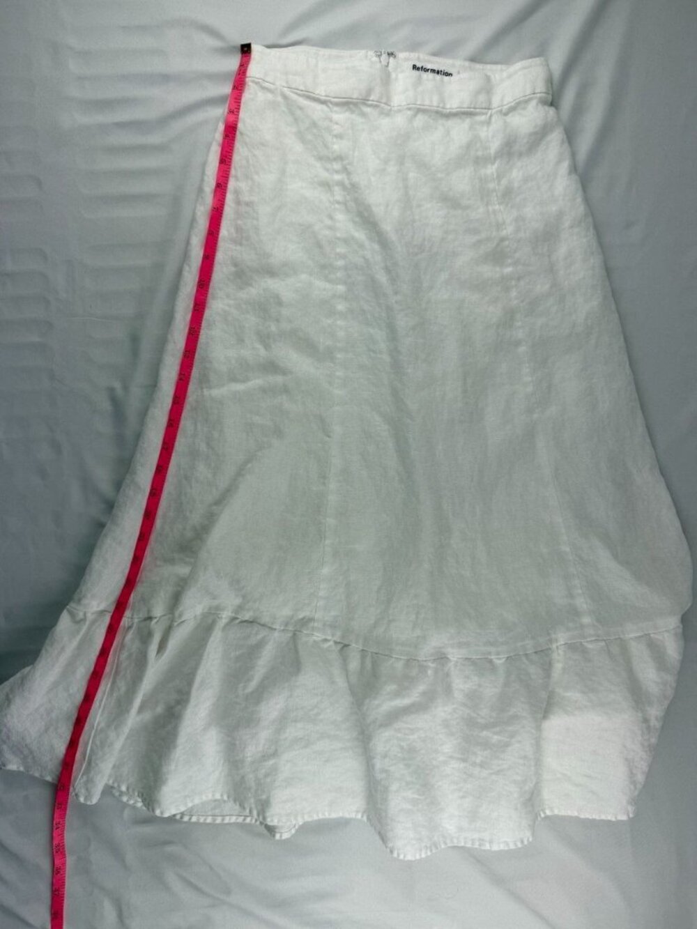 Reformation Yucca Linen Midi Skirt in White Size 4 - Picture 9 of 9